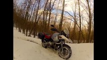 Bmw Gs 1150 Off Road, snow, fast driving and crash