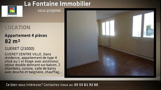A louer - Appartement - GUERET (23000) - 4 pièces - 82m²