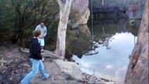 Blue Mountains, Australia - Rope Swing into Lake