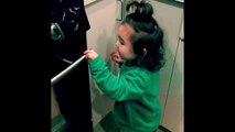 I caught my 20 months old singing in the kitchen using a electric range handle with built in microphone???