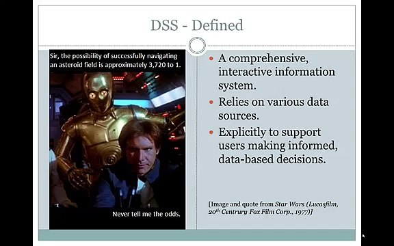 Introduction to Decision Support Systems, MIS-502, UIS, SP14