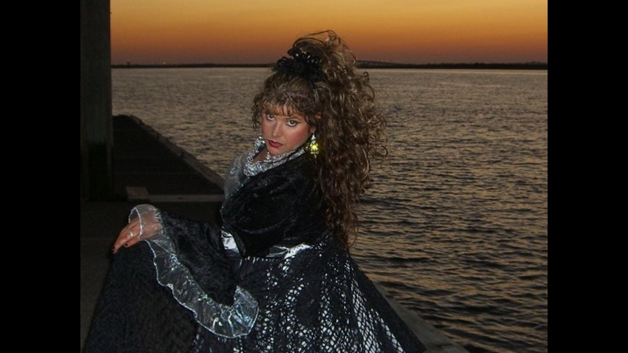 NJ Belly dancer Soraya summer Sunset in satin