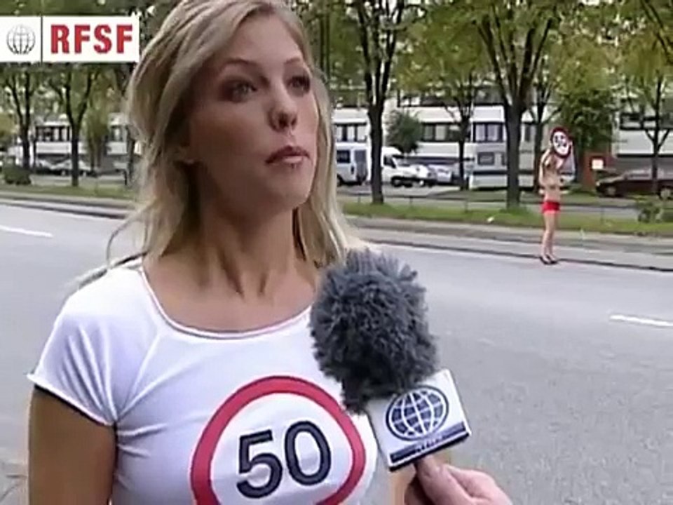 Topless Girls help Traffic Police with Speed Control in Denmark
