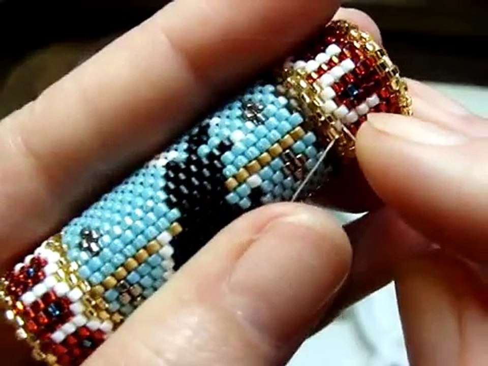 Peyote Stitch Bead Work How to Remove & Replace the Wrong Bead - Beaded Needle Cases by Beth Murr