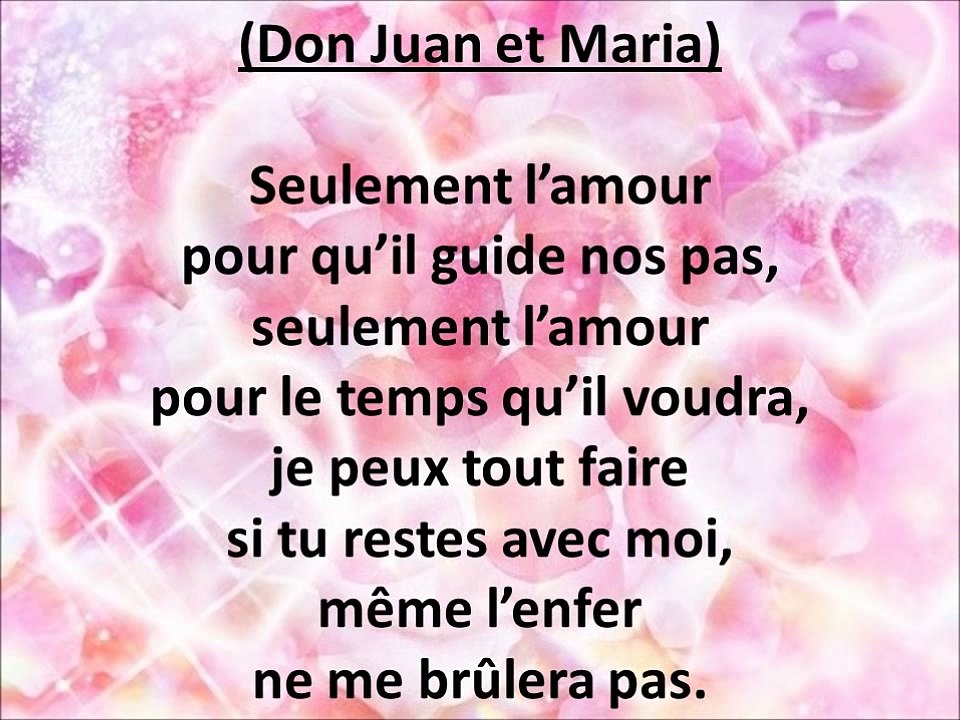 Don Juan - Seulement l'amour - Lyrics