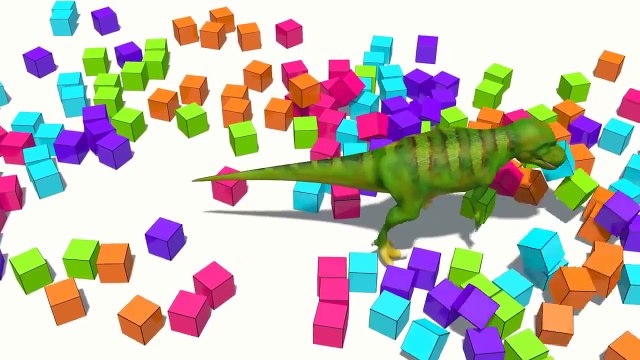 VIDS for KIDS in 3d (HD) - Kung Fu Dinosaur T-Rex Cartoon for Children, CUBES smashing Fun