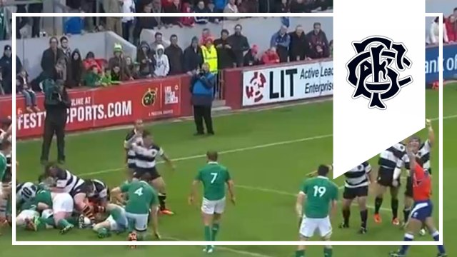 Cuthbert 2nd - excellent team try | Ireland 21-22 Barbarians