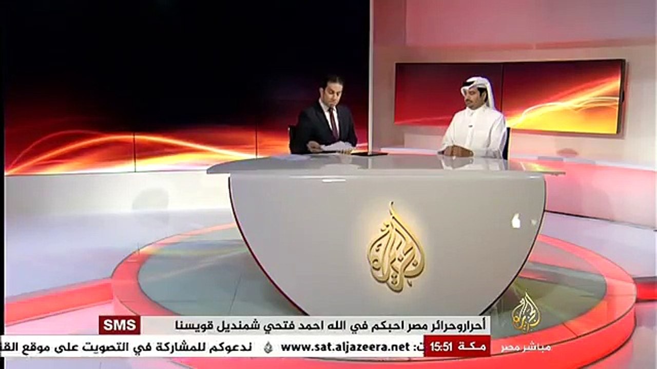 الجزيرة مباشر مصر : حديث عبدالله العذبة عن مغادرة بعض قيادات حزب الحرية والعدالة لدولة قطر