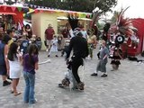 Lazaro teaching children the eagle dance on Olvera Street