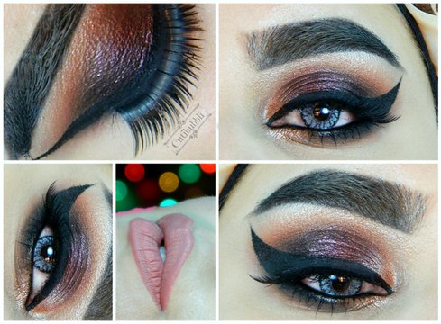 How To - Eye Makeup Featuring Burgundy Eyeshadow & Cat Eyeliner