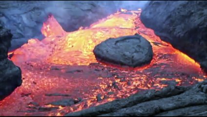 Raw- Lava Flows From Russian Volcano