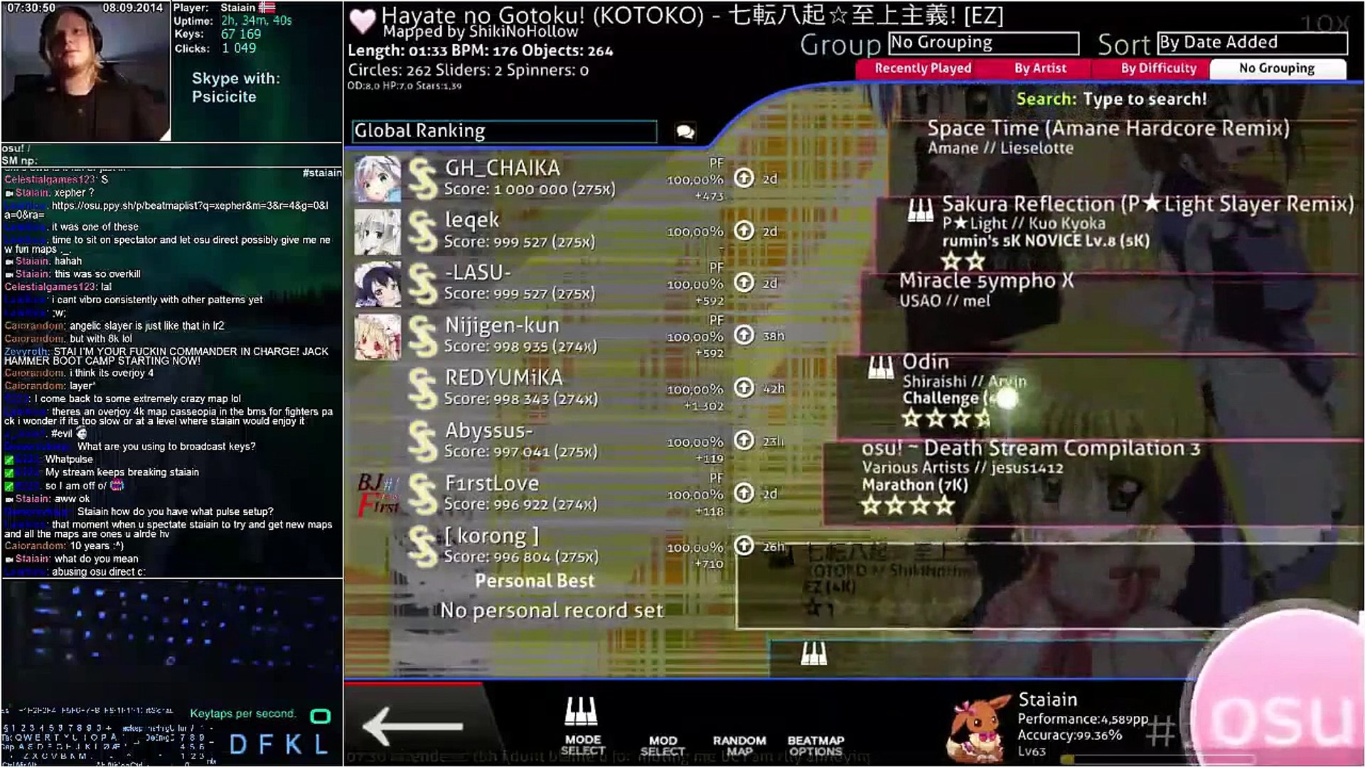 Osu Mania Space Time Spy S 4k Extra 99 73 S Fc Rank 1 By Staiain Video Dailymotion