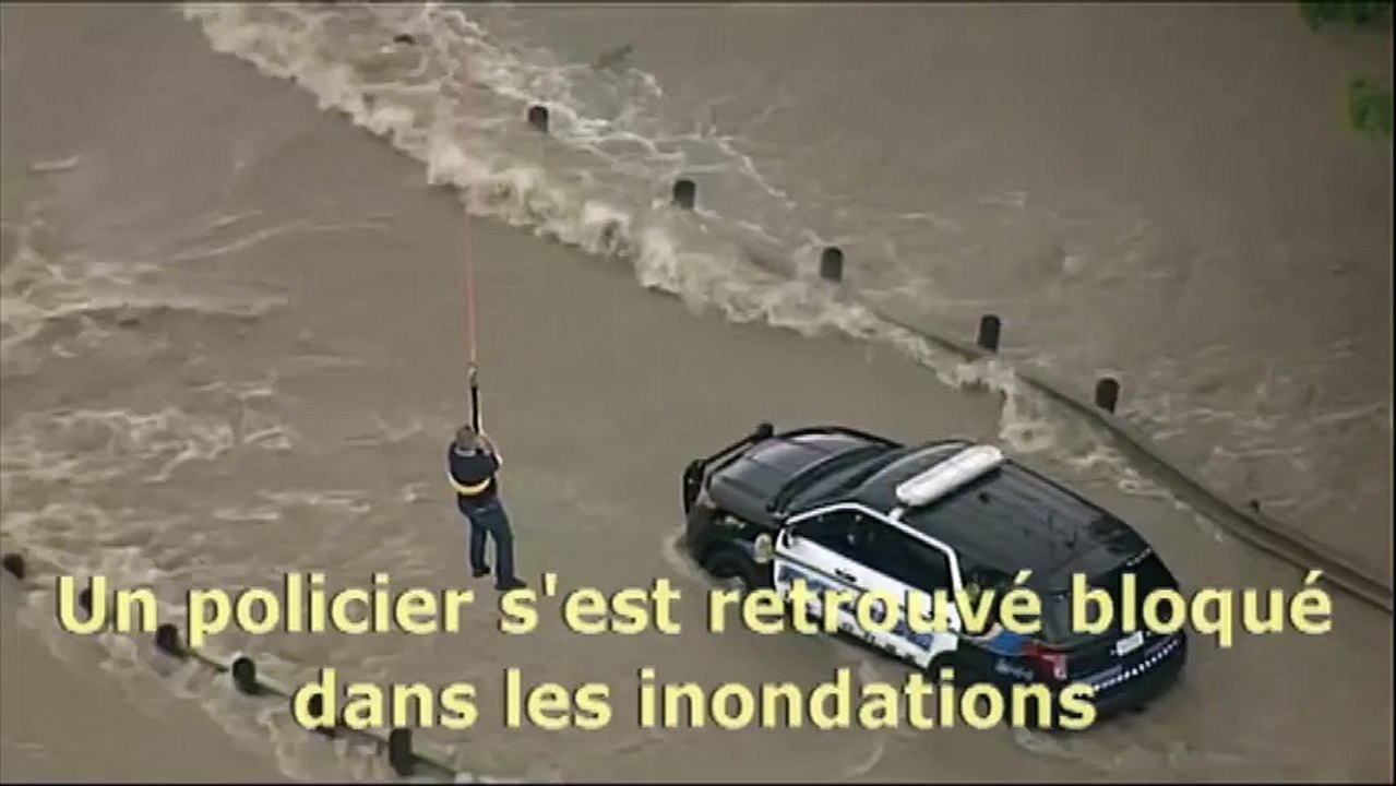 Un policier sauvé des inondations par un hélicoptère