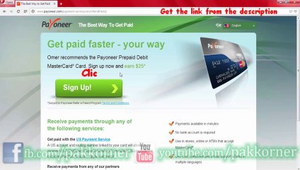 Free Sign up for Payoneer card and get $25 Bonus