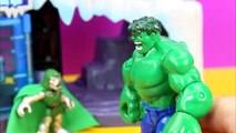 Incredible Hulk saves Radiator Springs Mater Lightning McQueen from imaginext Joker and Mr. Freeze