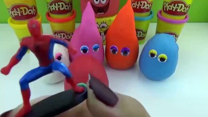Play Doh Surprise Eggs Spongebob Spiderman Shopkins Frozen Peppa Pig Minnie Mouse cars 2