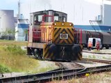 Corus Shunter 08 leaves its yard for a trip to the sidings.