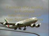 Emirates A340 Emirates landing Auckland Airport New Zealand NZ AIA