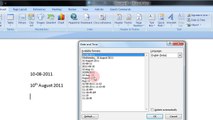 How to Insert Date and Time in Word 2007 and Update Automatically Step By Step Tutorial