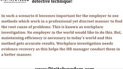 Carry Out Workplace Investigation by Hiring Evidence Recovery Toronto