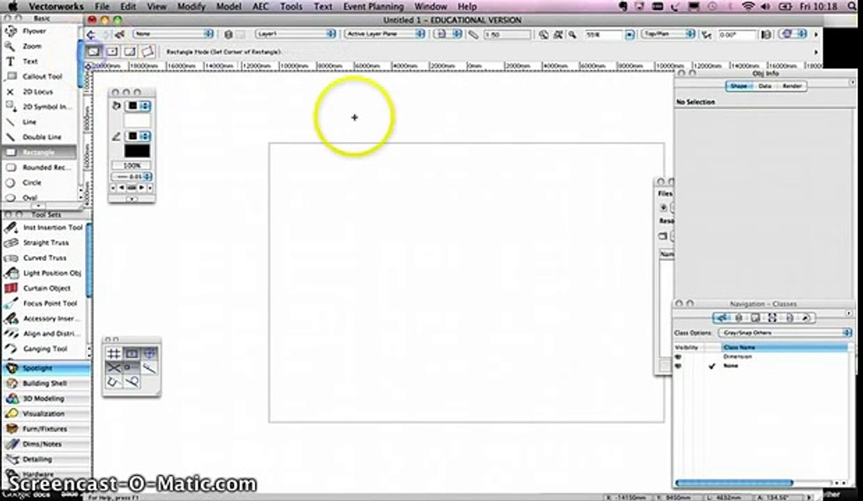 Vectorworks Spotlight Tutorials 002 - Drawing and Accuracy