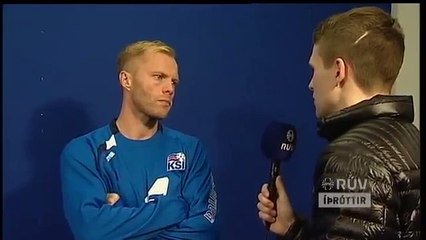 Eidur Gudjohnsen cries after final match for Iceland