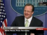 Robert Gibbs gets grilled by Chip Reid (CBS) and Helen Thomas (Hearst News Service)