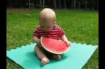 Funny Children Eat Water Melon