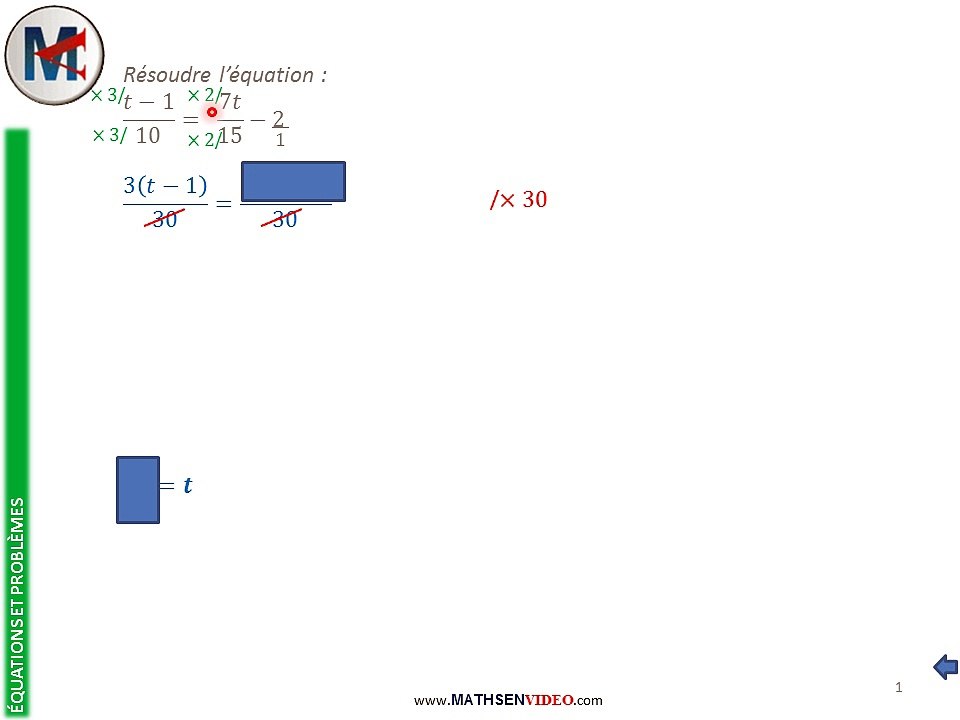 Exercice: Equation avec des fractions