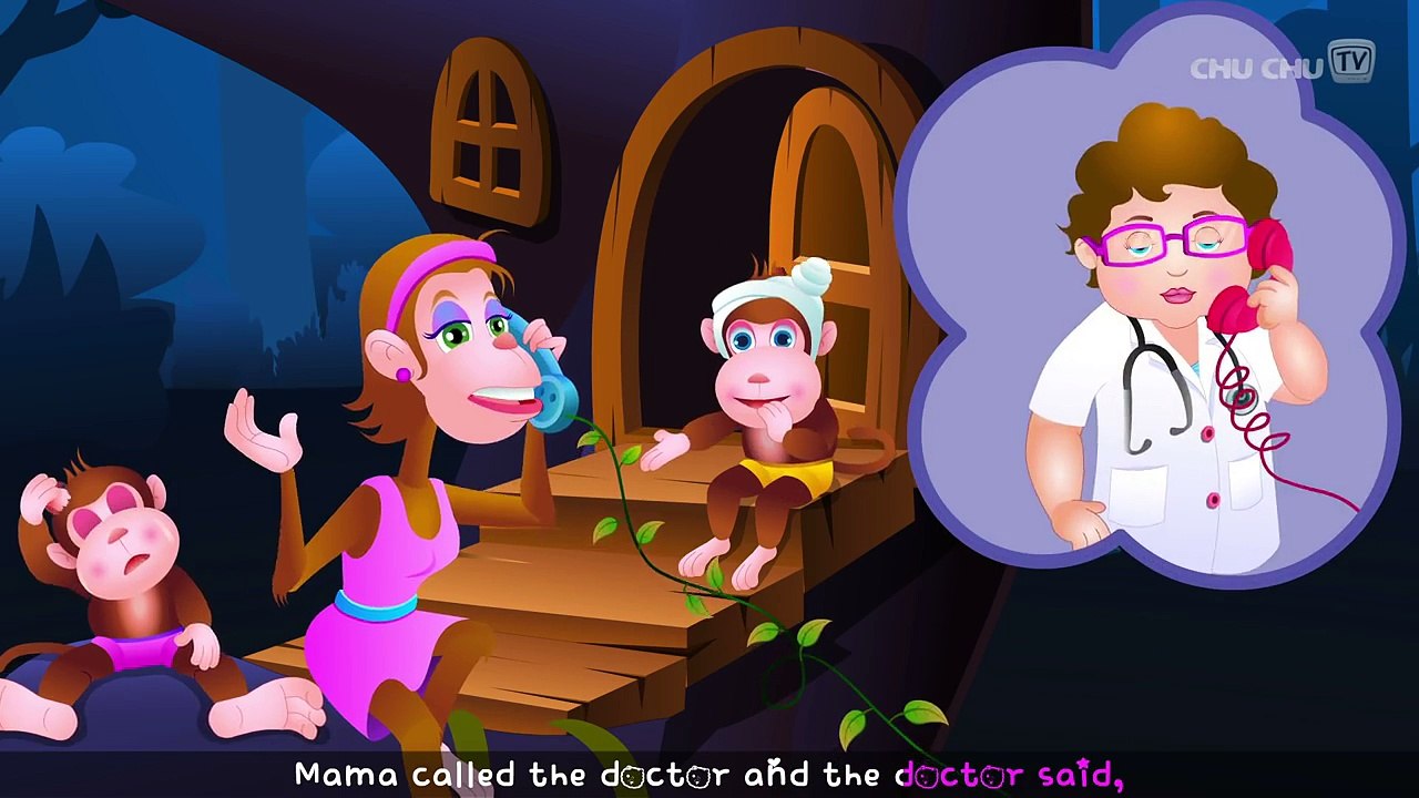 Five Little Monkeys Jumping On The Bed - Part 1 - The Naughty Monkeys - ChuChu TV Kids Songs