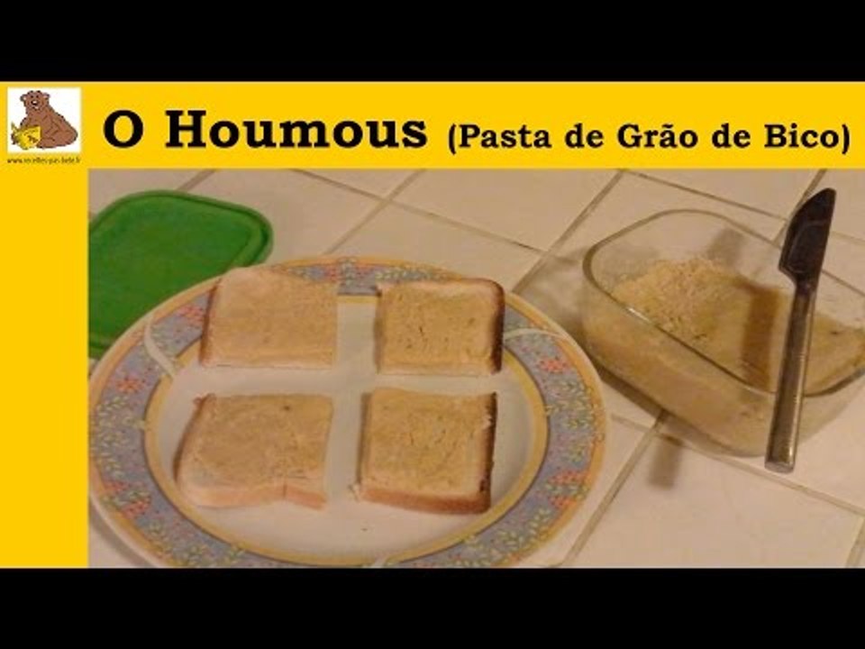 O houmous (pasta de grão de bico) (receita fácil é rapida) HD