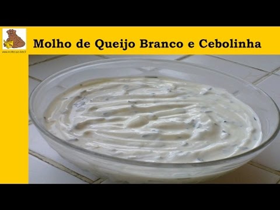 Molho de queijo branco com cebolinha (receita rápida e fácil) HD