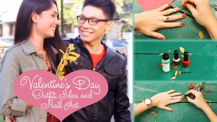 Valentine's Day Outfit Idea and Nail Art Tutorial