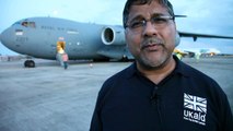 UK ambassador to the Philippines, Asif Ahmad, updates on the arrival of 1st RAF C-17 at Cebu