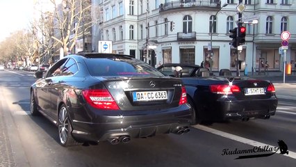 下载视频: C63 AMG vs. BMW M3 near Crash !!!