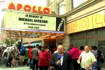 Micheal Jackson fans at Apollo Theatre in Harlem, New York aired on SAMAA TV 6-26-2009