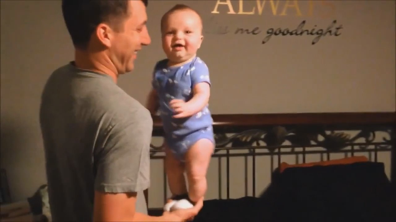 Baby displays impressive balancing skills
