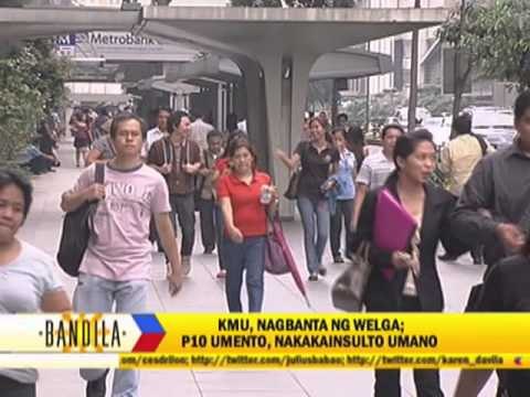 Labor groups unhappy with P10 wage hike