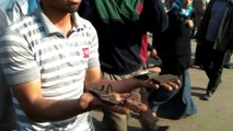 Things Mubarak Thugs are throwing on peaceful protestors in Tahrir Square
