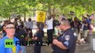 USA: 'Black Lives Matter' protesters interrupt pro-police rally