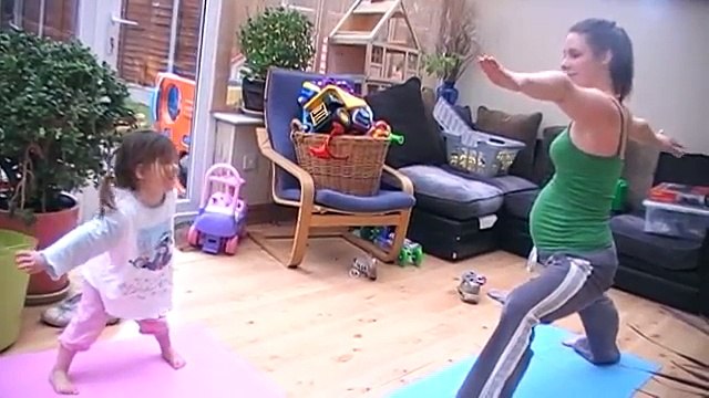 Mum and baby/toddler doing yoga