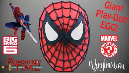 GIANT Spiderman Play Doh Surprise Egg | Marvel Vinylmation, Collector Keyrings, LEGO Series 13