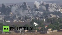 Explosions, huge plumes of black smoke fill Kobani skyline