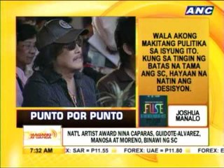 Tải video: Punto por Punto: Nat'l Artist Award nina Caparas, Guidote-Alvarez, Manosa at Moreno, binawi ng SC