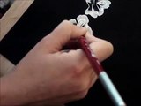 Pittura cinese la rosa. micro pittura. come dipingere con colori acrilici