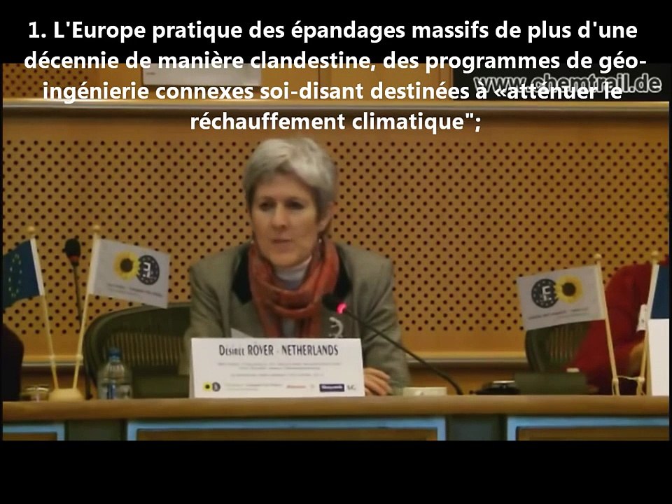 CHEMTRAILS SKYGUARDS 8&9 avril 2013 Josefina Fraile au Parlement Européen vofr