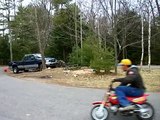 Go Kart Race with Small Dirt Bike NO BRAKES!!!