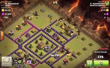 Clash of Clans - TH8 Dragons vs spread out base