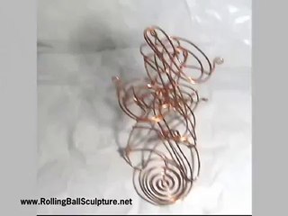 Copper Rolling Ball Sculpture Marble Run Kinetic Art