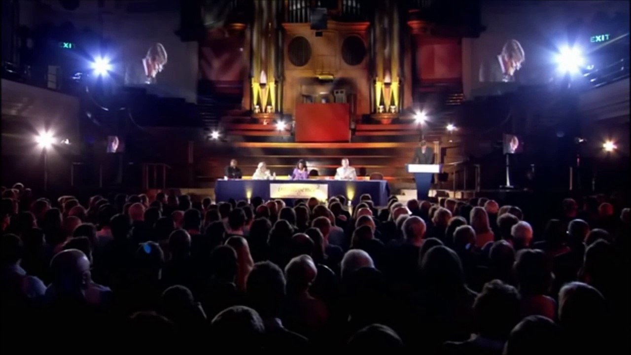 Ann Widdecombe Discussing 10 commandments with Stephen Fry and Christopher Hitchens